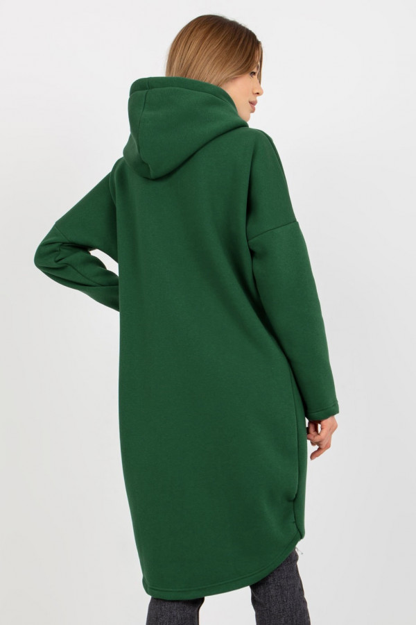 Bluza damska w kolorze zielonym z kapturem na zamek narzutka płaszczyk Martina 2