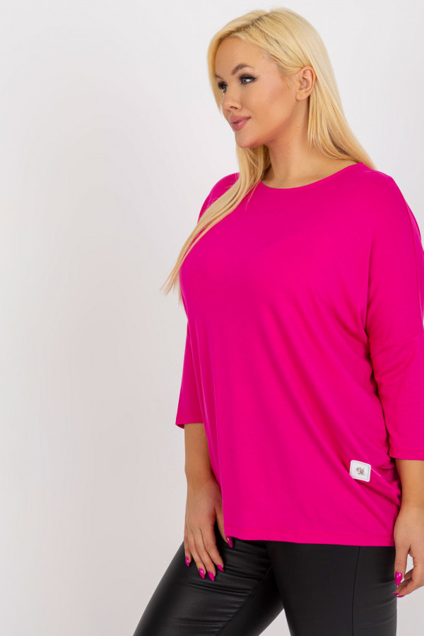 Bluzka damska plus size w kolorze fuksji luźna oversize Charo 2