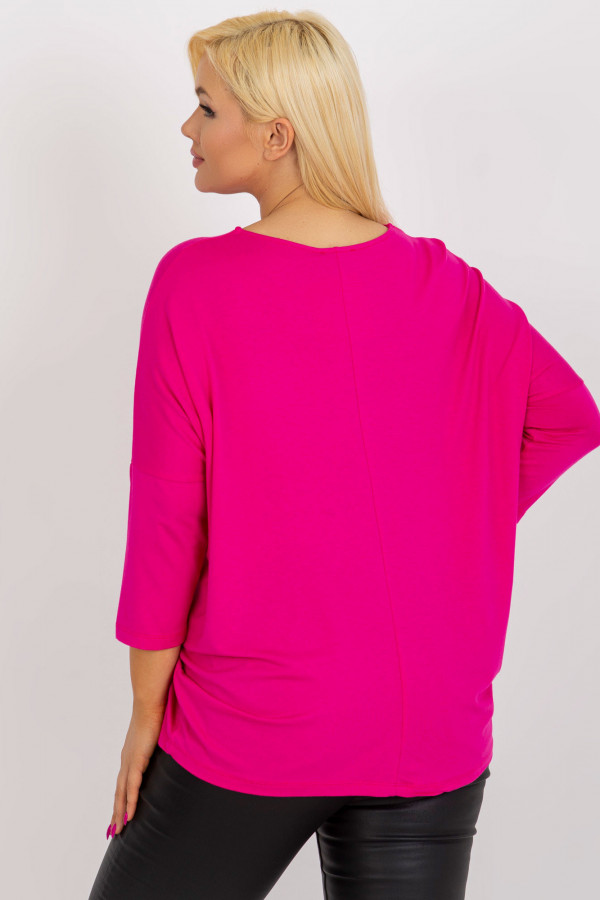 Bluzka damska plus size w kolorze fuksji luźna oversize Charo 3