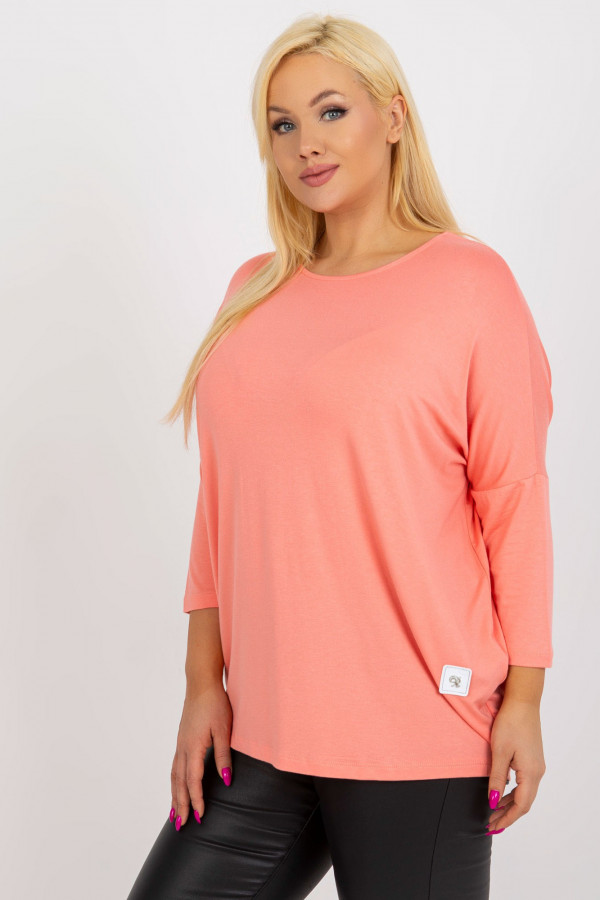 Bluzka damska plus size w kolorze brzoskwiniowym luźna oversize Charo 4