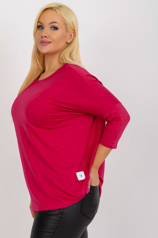 Bluzka damska plus size w kolorze malinowym luźna oversize Charo 2