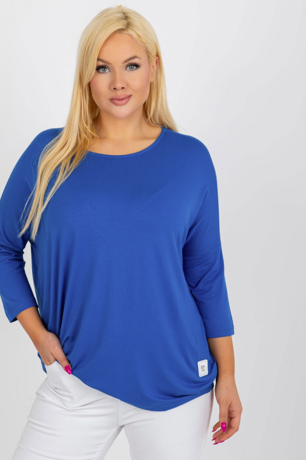 Bluzka damska plus size w kolorze chabrowym luźna oversize Charo 1