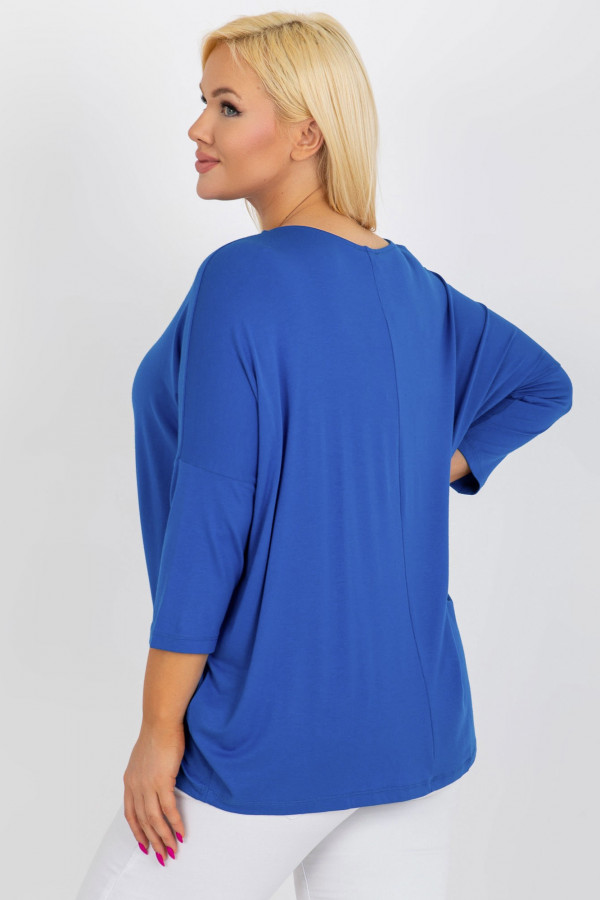 Bluzka damska plus size w kolorze chabrowym luźna oversize Charo 4
