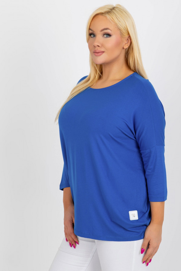 Bluzka damska plus size w kolorze chabrowym luźna oversize Charo 2