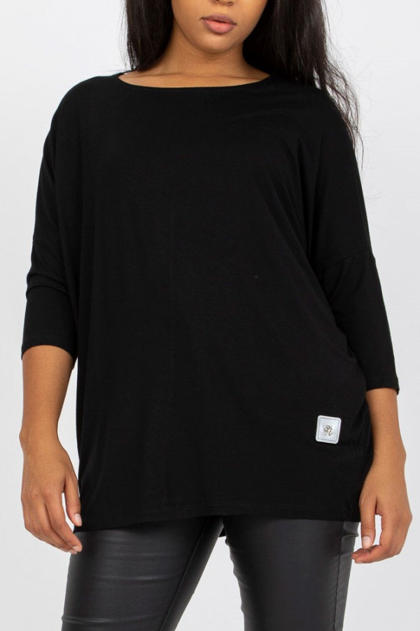 Bluzka damska plus size w kolorze czarnym luźna oversize Charo