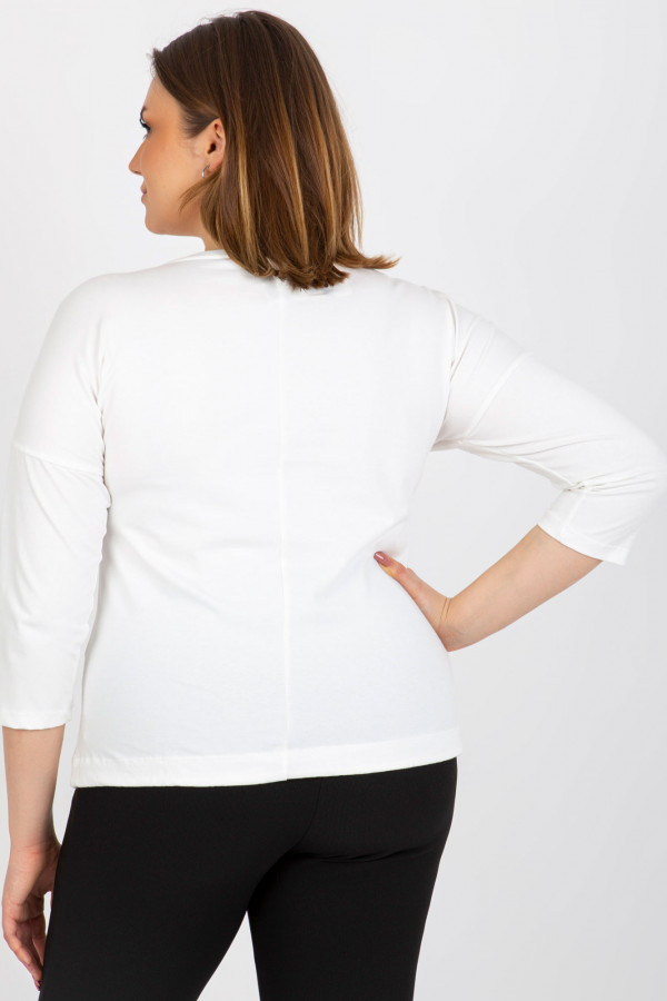 Bluzka damska plus size w kolorze białym wiązana monstera cyrkonie 2