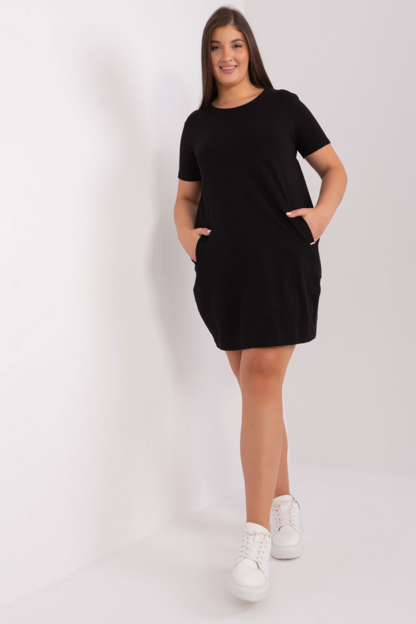 Sukienka dresowa tunika w kolorze czarnym kieszenie Kayle 4