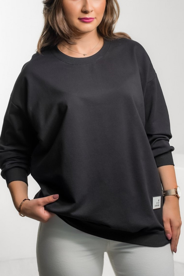 Bluza dresowa w kolorze czarnym z naszywką Roxane