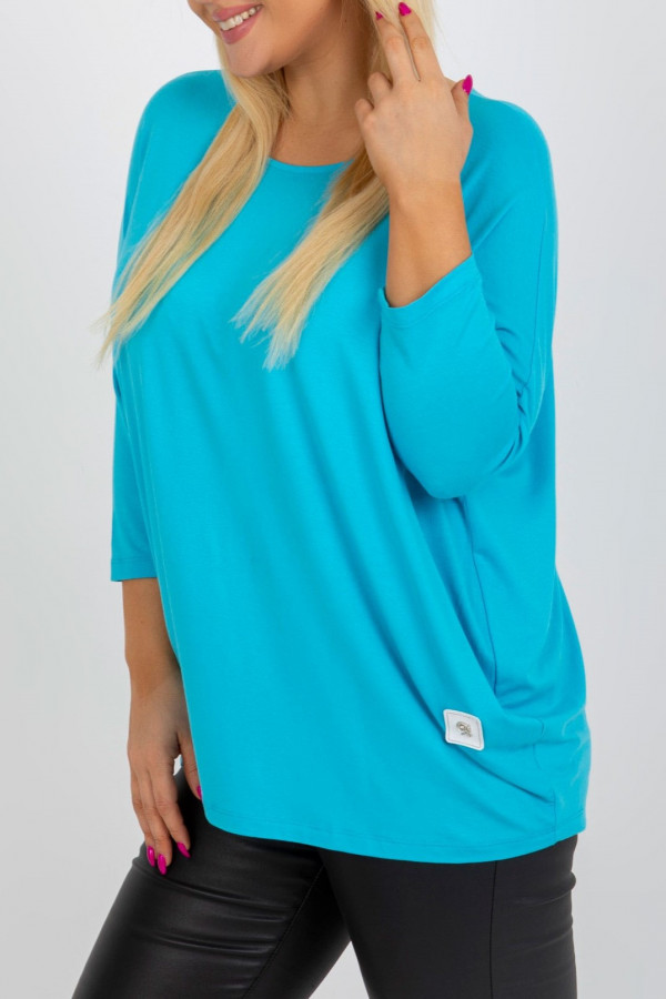 Bluzka damska plus size w kolorze turkusowym luźna oversize Charo