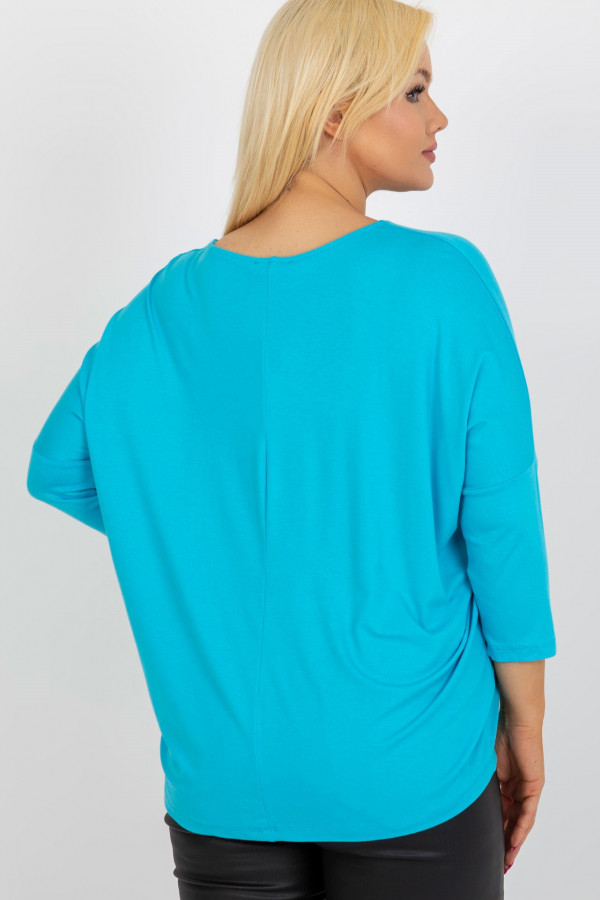 Bluzka damska plus size w kolorze turkusowym luźna oversize Charo 3