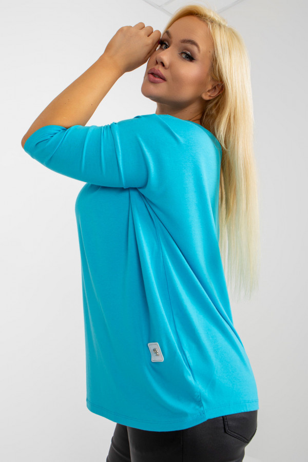 Bluzka damska plus size w kolorze turkusowym luźna oversize Charo 2