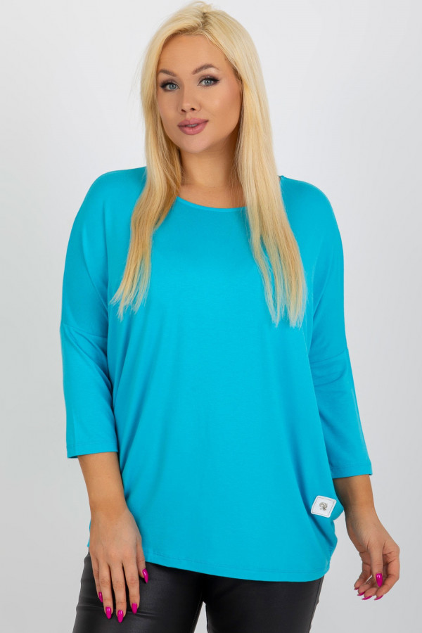 Bluzka damska plus size w kolorze turkusowym luźna oversize Charo 1