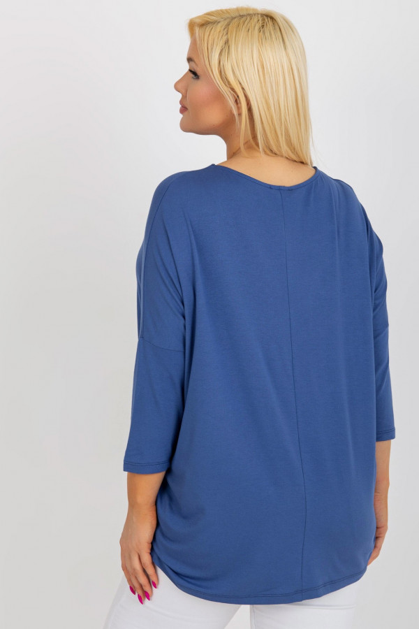 Bluzka damska plus size w kolorze niebieskim luźna oversize Charo 4