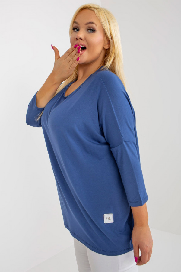 Bluzka damska plus size w kolorze niebieskim luźna oversize Charo 1