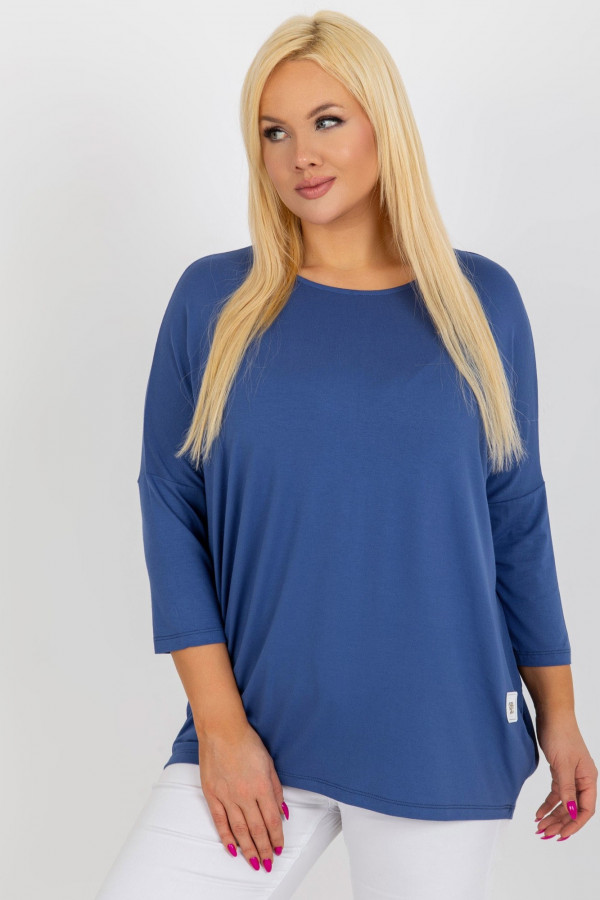 Bluzka damska plus size w kolorze niebieskim luźna oversize Charo 3