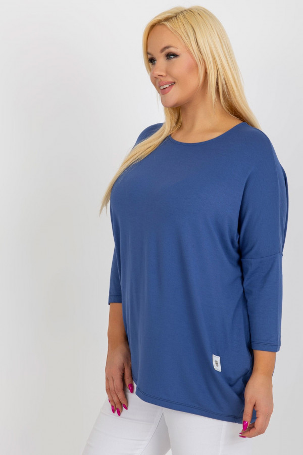 Bluzka damska plus size w kolorze niebieskim luźna oversize Charo 2