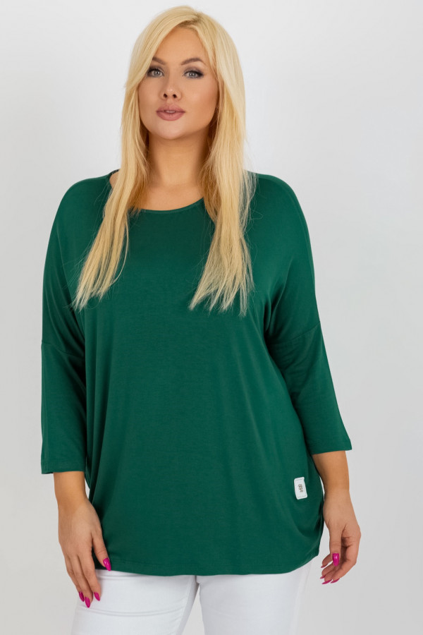 Bluzka damska plus size w kolorze butelkowej zieleni luźna oversize Charo 2
