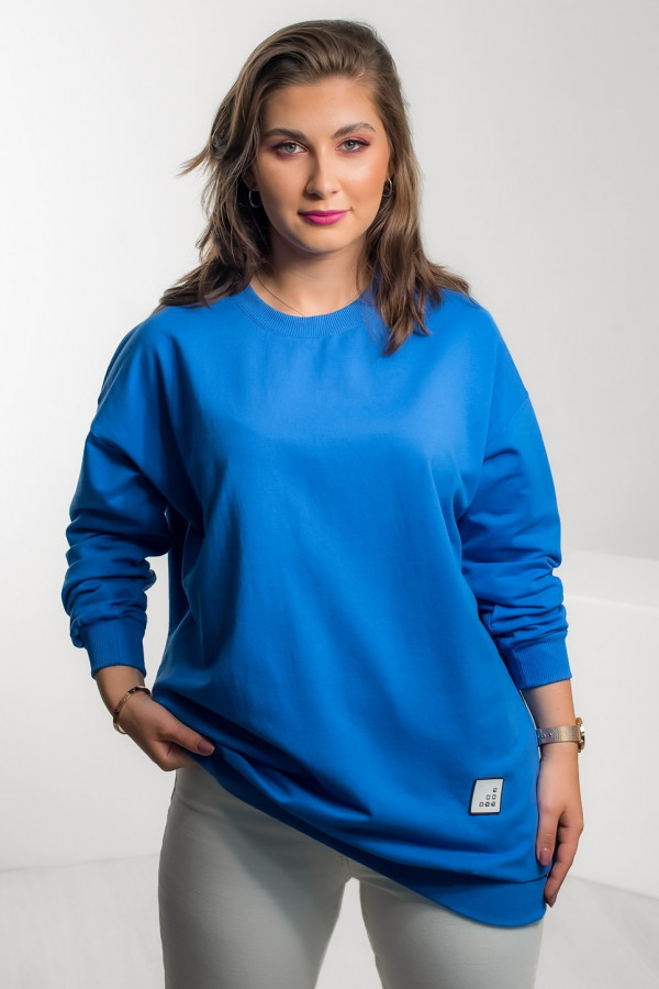 Bluza dresowa w kolorze niebieskim z naszywką Roxane 2