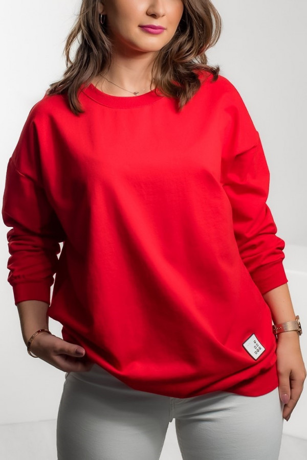 Bluza dresowa w kolorze czerwonym z naszywką Roxane
