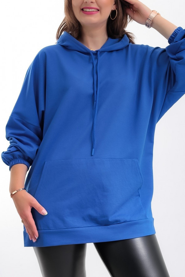 Bluza dresowa kangurka w kolorze niebieskim z kapturem Wendy