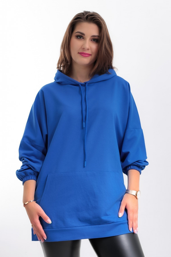 Bluza dresowa kangurka w kolorze niebieskim z kapturem Wendy 2