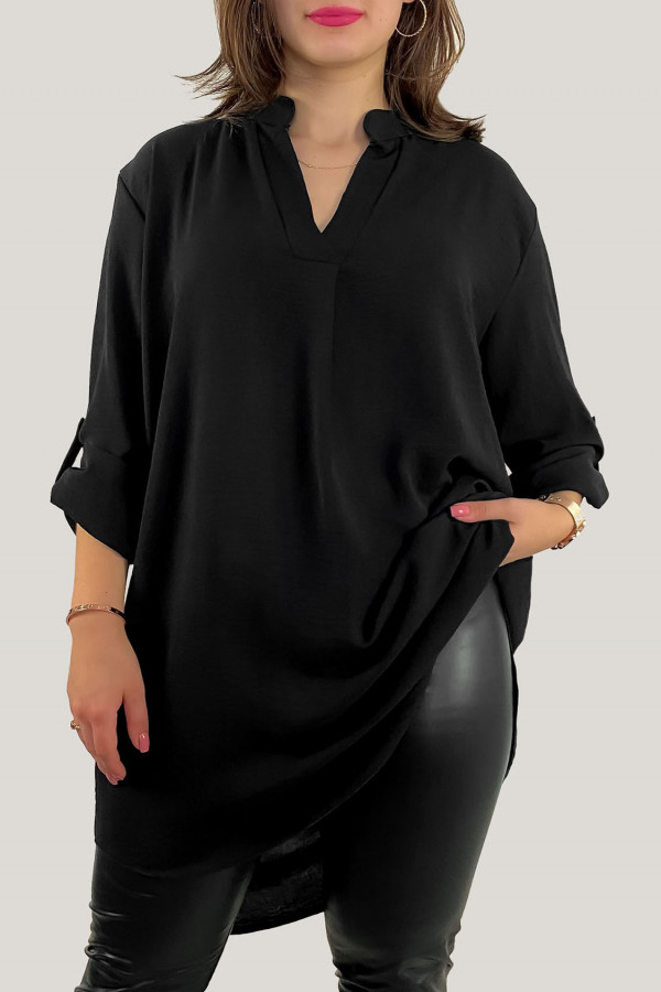 Koszula tunika plus size w kolorze czarnym sukienka z dłuższym tyłem Taylor 4
