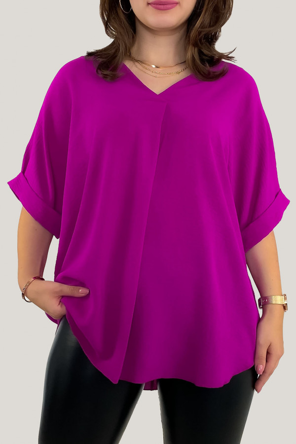 Elegancka bluzka oversize koszula w kolorze fuksji Asha 1