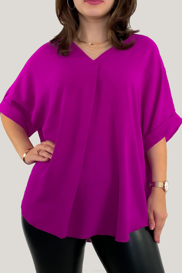 Elegancka bluzka oversize koszula w kolorze fuksji Asha 2