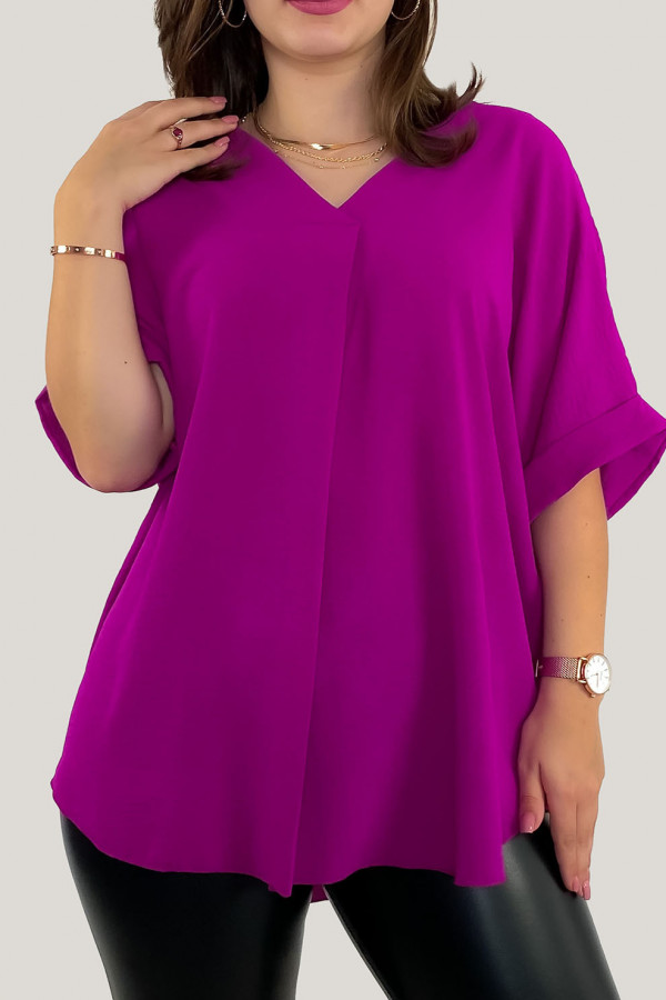 Elegancka bluzka oversize koszula w kolorze fuksji Asha 4