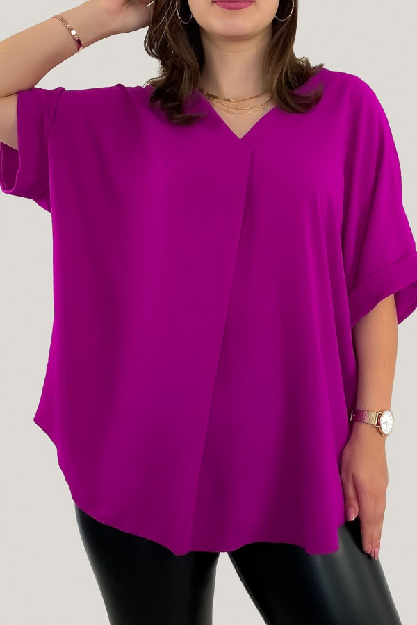 Elegancka bluzka oversize koszula w kolorze fuksji Asha 3