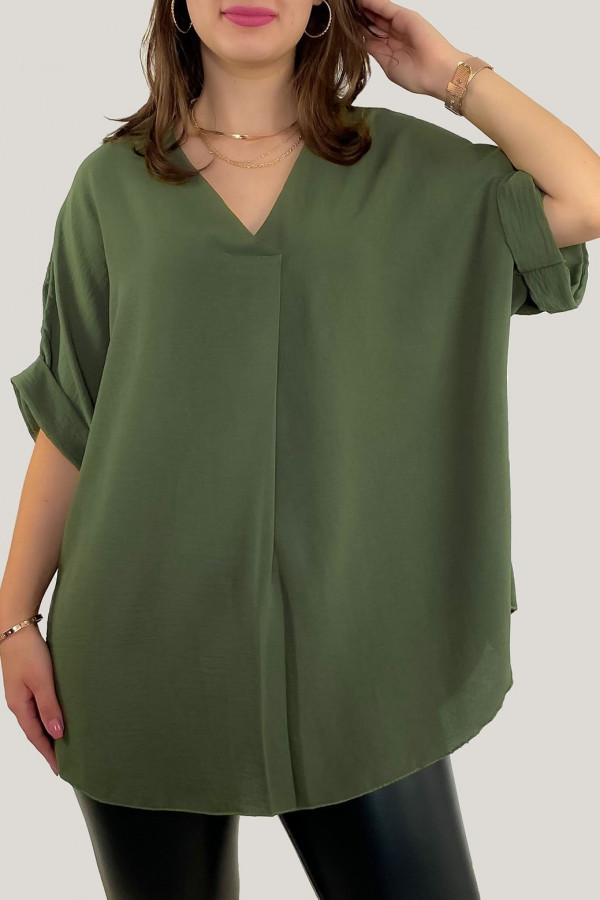 Elegancka bluzka oversize koszula w kolorze khaki Asha