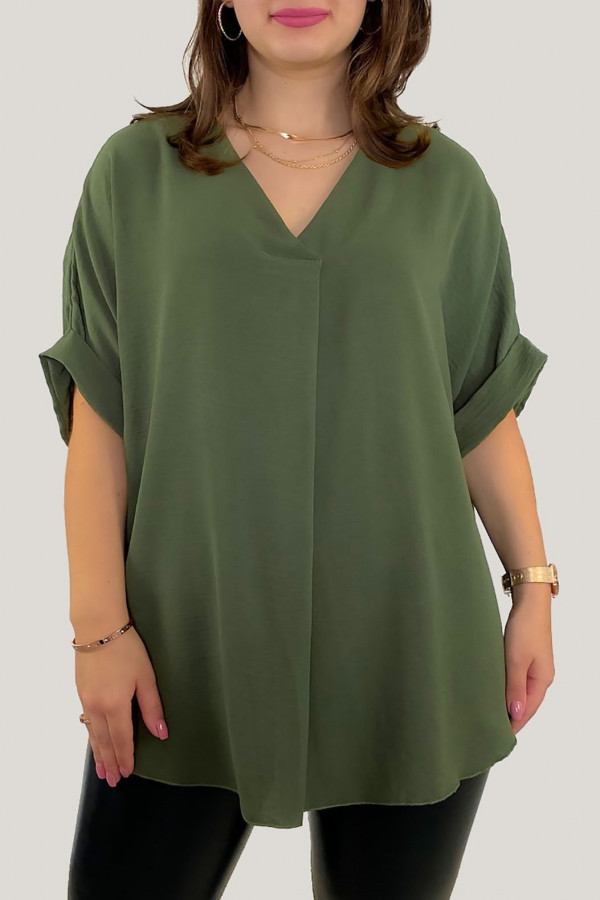 Elegancka bluzka oversize koszula w kolorze khaki Asha 2