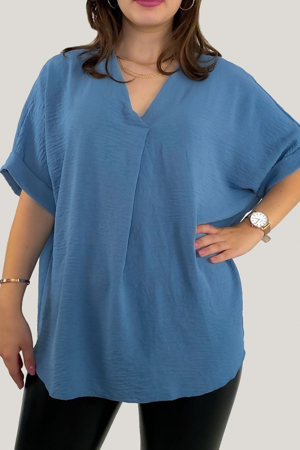 Elegancka bluzka oversize koszula w kolorze denim Asha 2