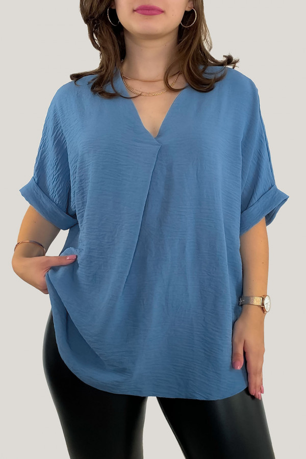 Elegancka bluzka oversize koszula w kolorze denim Asha 1