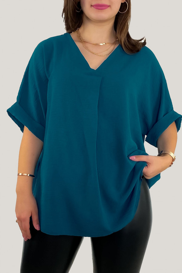 Elegancka bluzka oversize koszula w kolorze morskim Asha 4