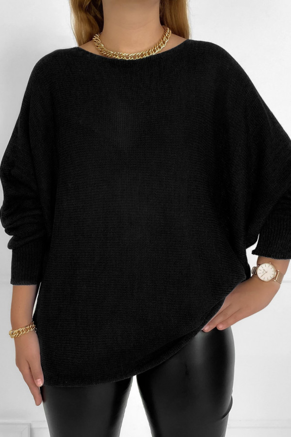 Sweter damski w kolorze czarnym nietoperz oversize Sheri