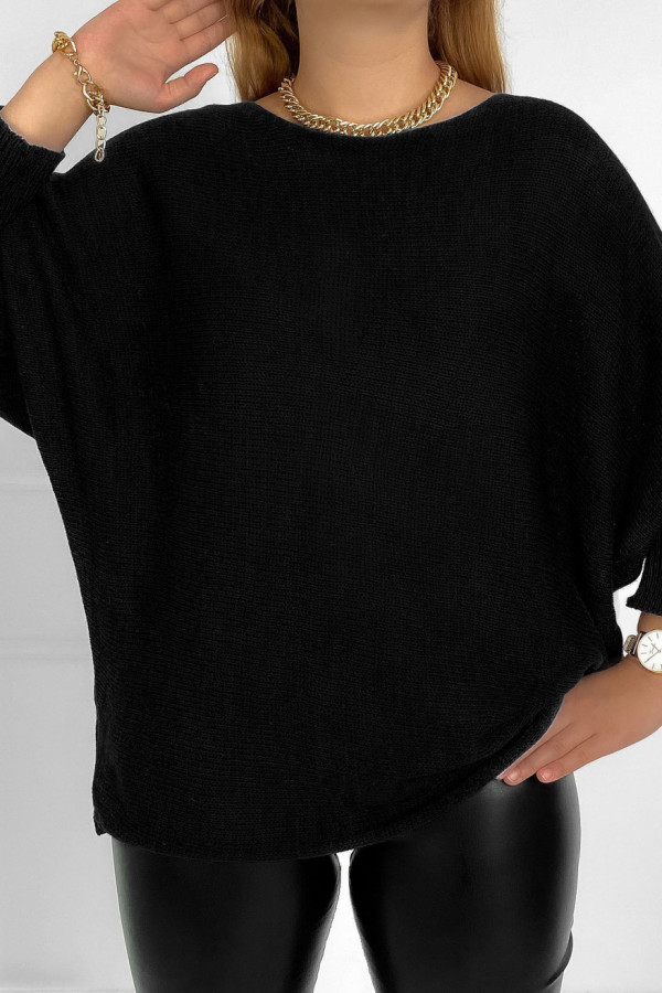 Sweter damski w kolorze czarnym nietoperz oversize Sheri 1
