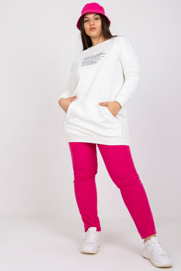 Bluza damska plus size w kolorze ecru tunika kieszeń Livia 2