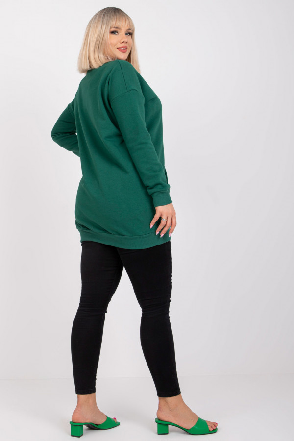 Bluza damska plus size w kolorze butelkowej zieleni tunika kieszeń Livia 5