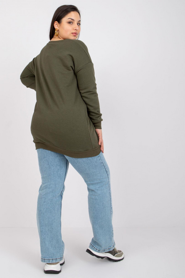 Bluza damska plus size w kolorze khaki tunika kieszeń Livia 5
