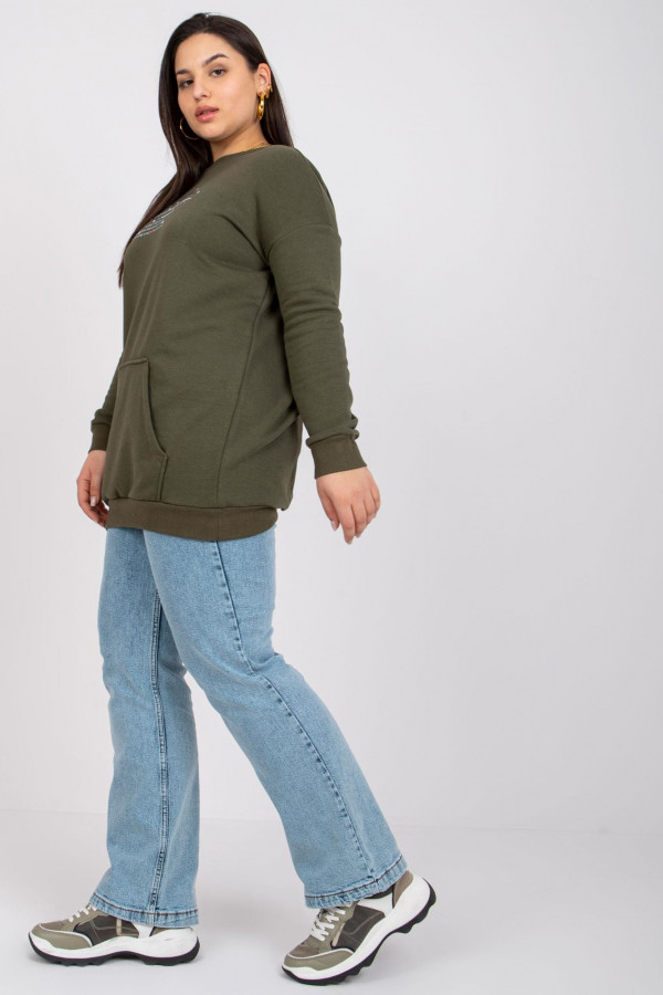 Bluza damska plus size w kolorze khaki tunika kieszeń Livia 4