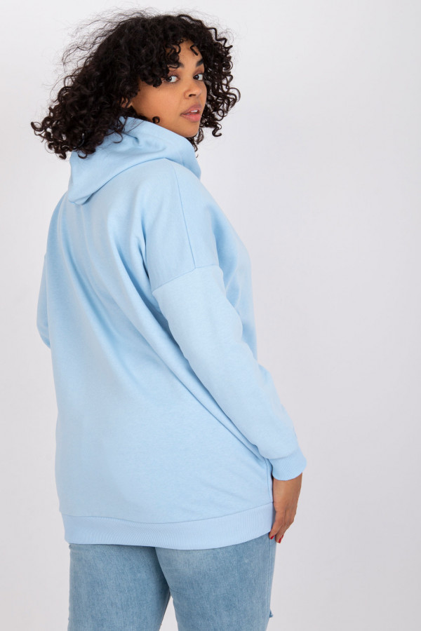 Bluza damska plus size w kolorze błękitnym zamek kaptur Dharti 3