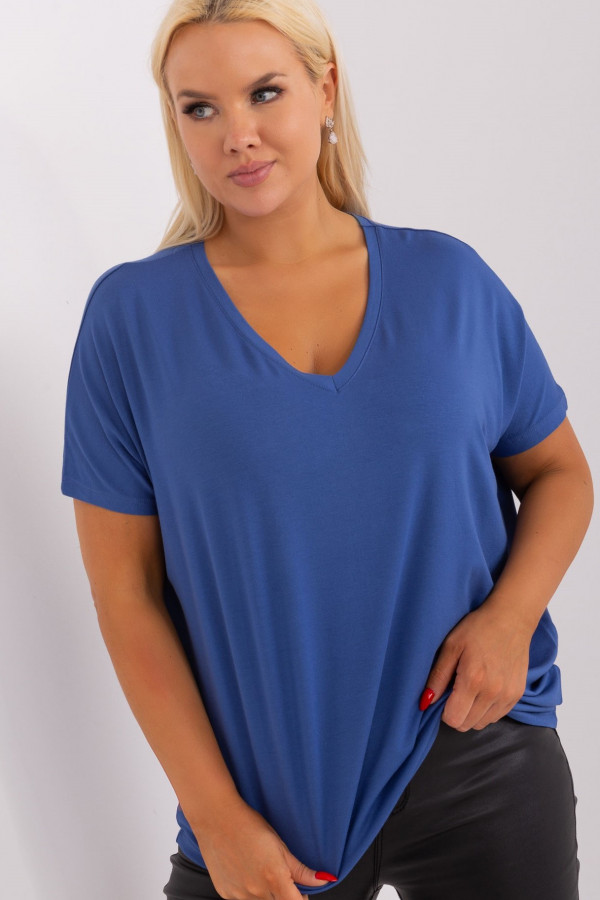 Bluzka damska plus size w kolorze niebieskim oversize Onni 4