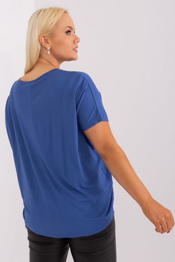 Bluzka damska plus size w kolorze niebieskim oversize Onni 3