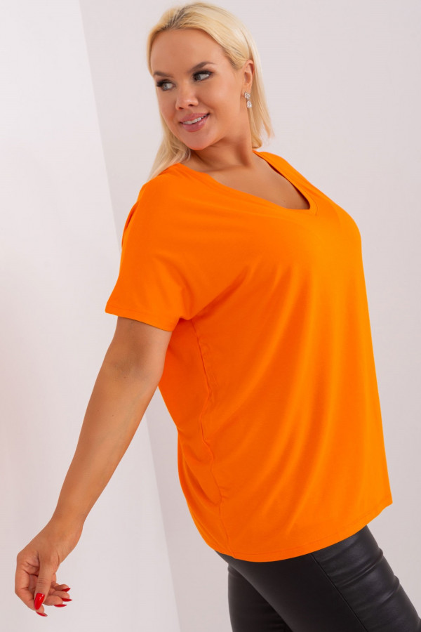 Bluzka damska plus size w kolorze pomarańczowym oversize Onni 4