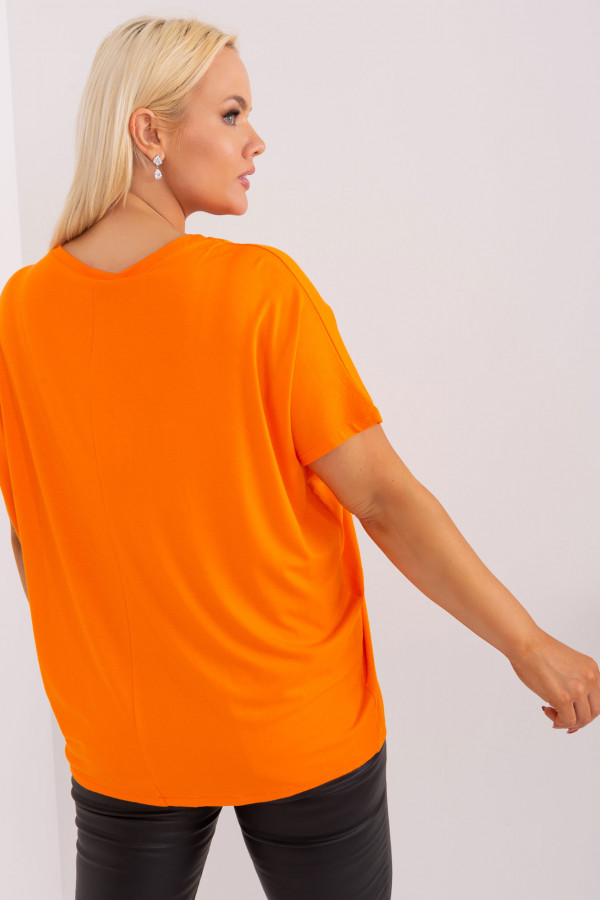 Bluzka damska plus size w kolorze pomarańczowym oversize Onni 3