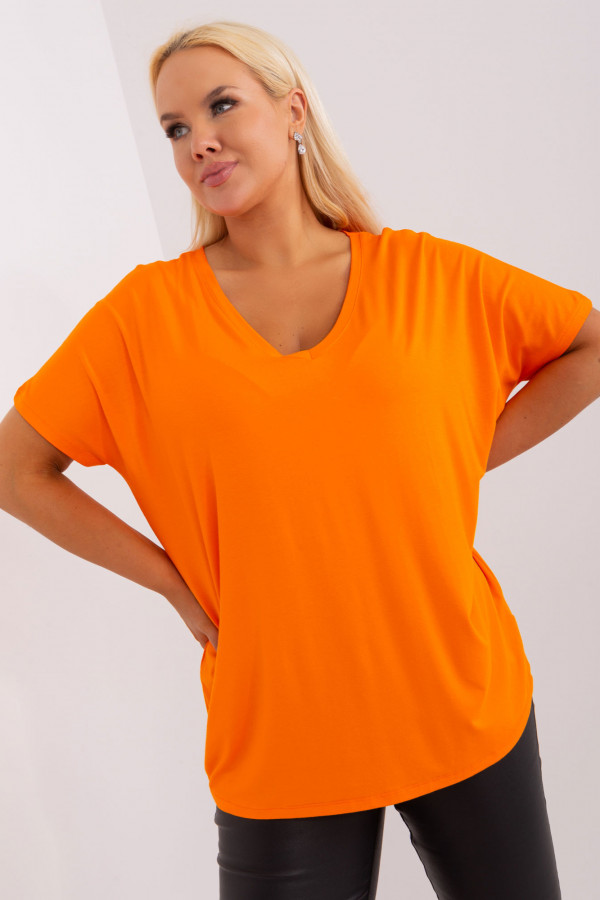 Bluzka damska plus size w kolorze pomarańczowym oversize Onni 2