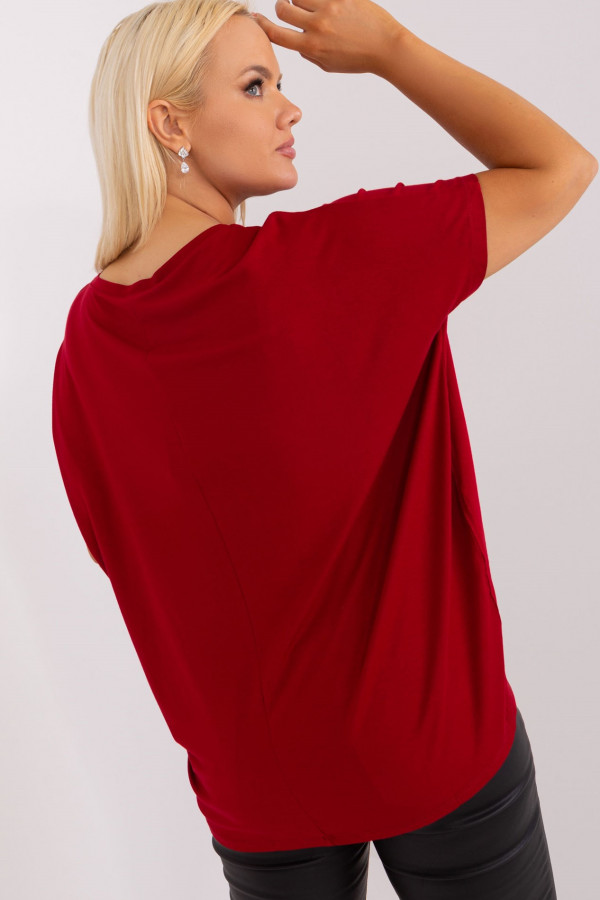 Bluzka damska plus size w kolorze bordowym oversize Onni 4