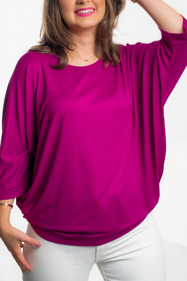 Duża luźna bluzka damska w kolorze magnety nietoperz oversize jasmin