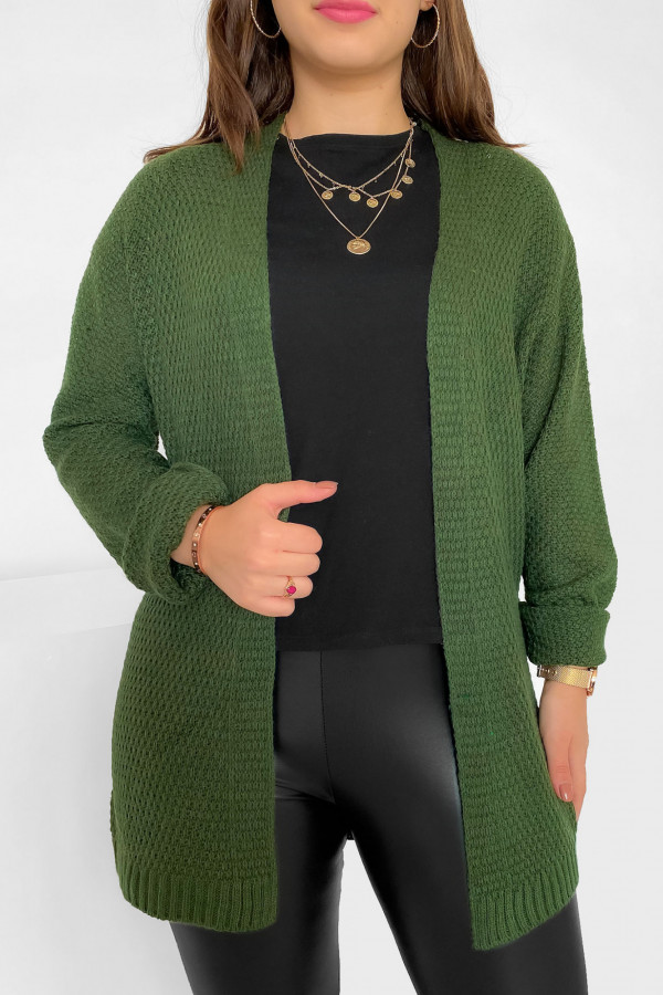 Sweter damski narzutka w kolorze khaki Blair